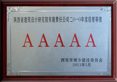 2010年度信用等級(jí)證書(shū)
